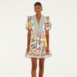 Off-White Greek Garden Organic Cotton Mini Dress